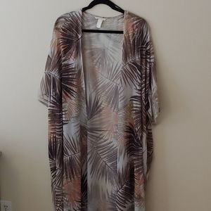 H&M Palm Print Full Length Kimono